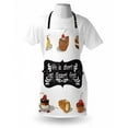 thumbnail image 4 of Eat Dessert First Apron, Vintage Patisserie Themed Various Desserts Doodle and Food Words Image, Unisex Kitchen Bib with Adjustable Neck for Cooking Gardening, Adult Size, Multicolor, by Ambesonne, 4 of 4