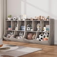thumbnail image 3 of QinaQin Librero infantil con cubos de almacenamiento para libros y juguetes, ideal para cuarto de juegos, sala o guardería, práctico y fácil de organizar, 3 of 8