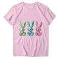 thumbnail image 5 of VKOYWKM Women's Easter Eggs T Shirts Short Sleeve Summer T-Shirts Cute Bunny Rabbit Graphic Tees Tops Holiday Crew Neck Loose Fit Bunny T-Shirts, 5 of 5