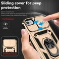 thumbnail image 4 of Nalacover Case for iPhone SE 2022 / iPhone SE 2020 / iPhone 8 / iPhone 7 Heavy Duty Camera Lens Sliding Cover, Military Grade Shockproof Metal Magnet Car Mount Case with Ring Holder Bracket, Gold, 4 of 8