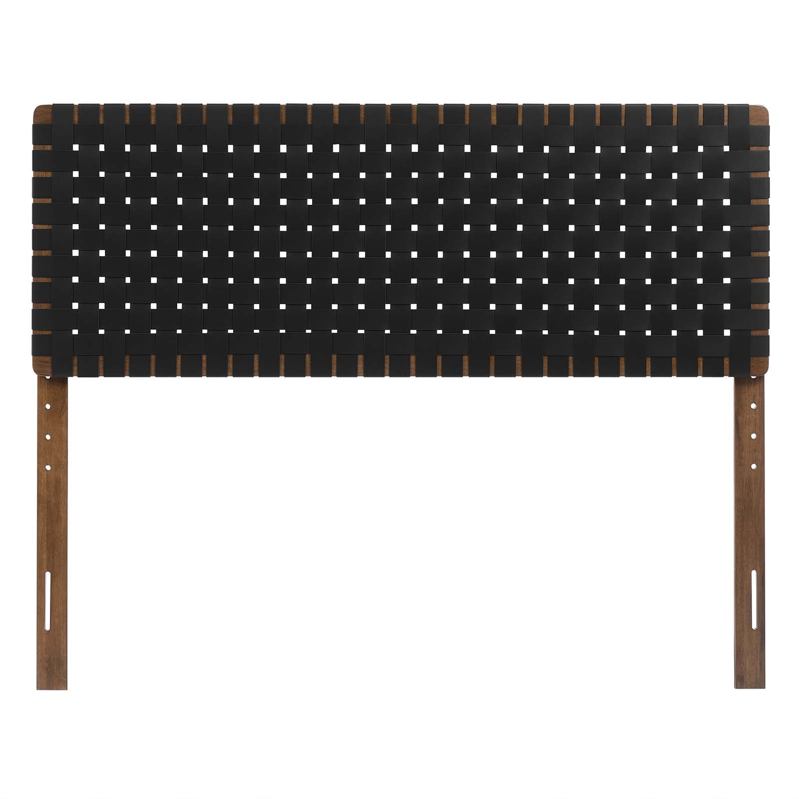 Sparta Weave Vegan Leather Queen Headboard in Walnut Black