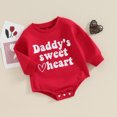 thumbnail image 2 of Bagilaanoe Newborn Baby Girl Oversized Romper Sweatshirt Long Sleeve Bodysuits Heart Letter Print Pullover 3M 6M 12M 18M Infant Casual Tee Tops, 2 of 6