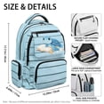 thumbnail image 4 of FKELYI Kids Backpack for Girls Boys Schoolbag Blue Stripe Sea Turtle Print 17 Inch School Bookbag with Multi-Pockets Travel Rucksack Knapsack for Hiking Camping, 4 of 7