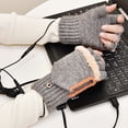thumbnail image 6 of ShomPort USB Heated Gloves for Womens Knitted Convertible Lined Fingerless Thermal Gloves with Mittens Cover Cap, 6 of 7