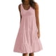 thumbnail image 4 of Vestido Mujer Cuello Redondo Correa Vestido Niña Sin Mangas Ropa De Playa, Rosa, XL Yuarrent AP002077-52, 4 of 5