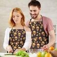thumbnail image 5 of Black Orange Skull Pattern Apron-Garden Aprons for Women with Pockets-Cotton Linen Waterproof Kitchen Cooking Gardening Aprons Adjustable for Kitchen,Cooking,BBQ and Salon 33x27 Inch, 5 of 7