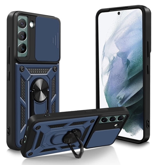 Fesign For Samsung Galaxy S24 S24 Plus S24 Ultra Case with Kickstand and Slide Camera Cover(Military-Grade)Full Body Drop Tested Protective Cover For S24 Ultra(Blue)