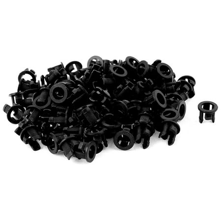 

100Pcs 5mm Diameter Plastic Snap in Lamp Casing Holder Support Black