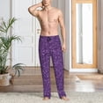 thumbnail image 2 of Fotbe Purple Glitter Pantalones de Pijama para Hombre, Pantalones de Dormir, Pantalones de Casa con Cintura Ajustable y Bolsillos-Small, 2 of 6