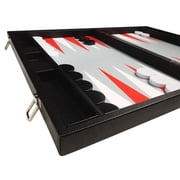Silverman & Co. 19-inch Premium Backgammon Set - Large - Black/Scarlet Red