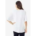 thumbnail image 2 of Roaman's Women's Plus Size Flutter Sleeve Ultrasmooth Fabric Tee, 2 of 3