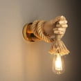 thumbnail image 6 of Vintage Solid Wood Wall Sconce with Hemp Rope Accent, Indoor Wall Lighting for Home Decor, 6 of 9