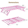 thumbnail image 2 of Daybed Stand Up Trundle Bed Frame, Pop Up Metal Slats Support, Lockable Casters, Space-Saving Pull-Out Guest Bed, No Box Spring Needed,Pink, 2 of 4