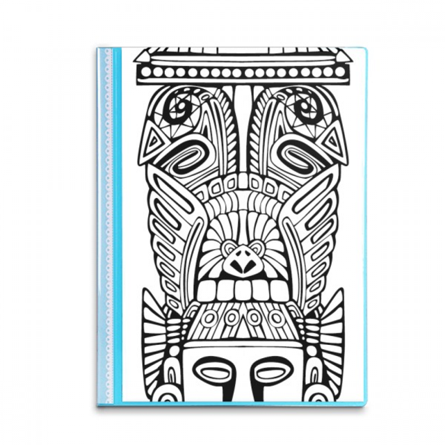 Dibujo abstracto, Totem Pole Totem indio cara Carpeta combinada de protección de páginas