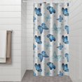 thumbnail image 2 of Blue Butterfly Pattern Shower Curtain 36"x72" ,Bathroom Decorative Shower Curtains Set with 12 Hooks,Modern Waterproof Washable Shower Curtain, 2 of 6
