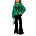 thumbnail image 4 of Cethrio Girls Outfit Sets Long Sleeve, Printed Casual Spring Fall 2 Piece Girls Clothing Sets Green Size 7-8 T, 4 of 4