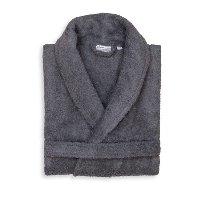 Linum Home Textiles TR95-LX Unisex 100 Percent Turkish Cotton Terry Cloth Bathrobe, Gray - Large & Extra Large