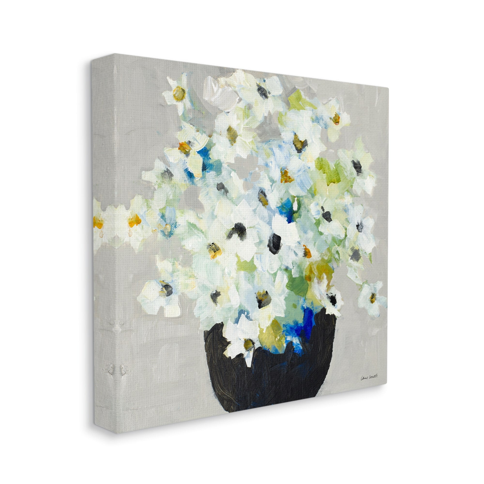 Stupell Industries Expressive White Flower Bouquet Abstract Bloom, 17 x 17,Design by Lanie Loreth