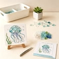 thumbnail image 3 of Beaded Diamond Art Canvas Set, Full Rhinestone Sea Theme DIY Painting Kit for Adults, Handmade Wall Art Decor,5.91*3.94IN, 3 of 4