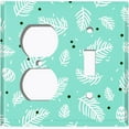 thumbnail image 4 of Metal Light Switch Plate Cover Festive Rosemary Leaves Teal XMS005, 4 of 13