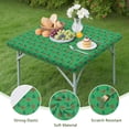 thumbnail image 4 of Green Bigfoot and Campfire Pattern Square Fitted Tablecloth with Elastic Edge,Square Table Cover,Washable Elastic Table Cover for Home Kitchen Party Decor 34"x34", 4 of 6