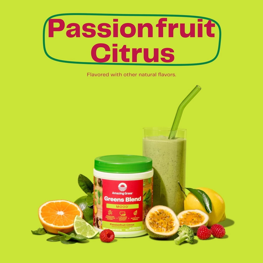 【新品】シトラスブリス、グリーンマンダリン、マジョラム、ウィンターグリーン Amazing Grass Greens Blend Super Greens Powder with Probiotics and