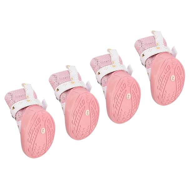 Zapatos para perros 4 piezas color rosa transpirable antideslizante botas de malla para caminar protector de patas para perros pequeños y gatos ANGGREK Otros