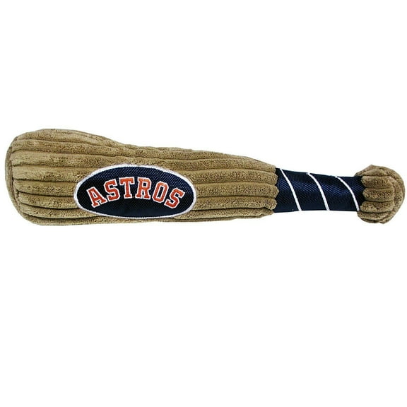 Pets First MLB Houston Astros BAT TOY for DOGS & CATS. 29 MLB Teams available. - Plush PET TOY with inner SQUEAKER. Officially Licensed Baseball BAT.