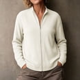 thumbnail image 4 of Ke1Clo Corduroy Jacket for Women Casual Fashion Zip Up Long Sleeve Cardigan Flowy Slim Fall Winter Comfy Coat White XXXXL, 4 of 6