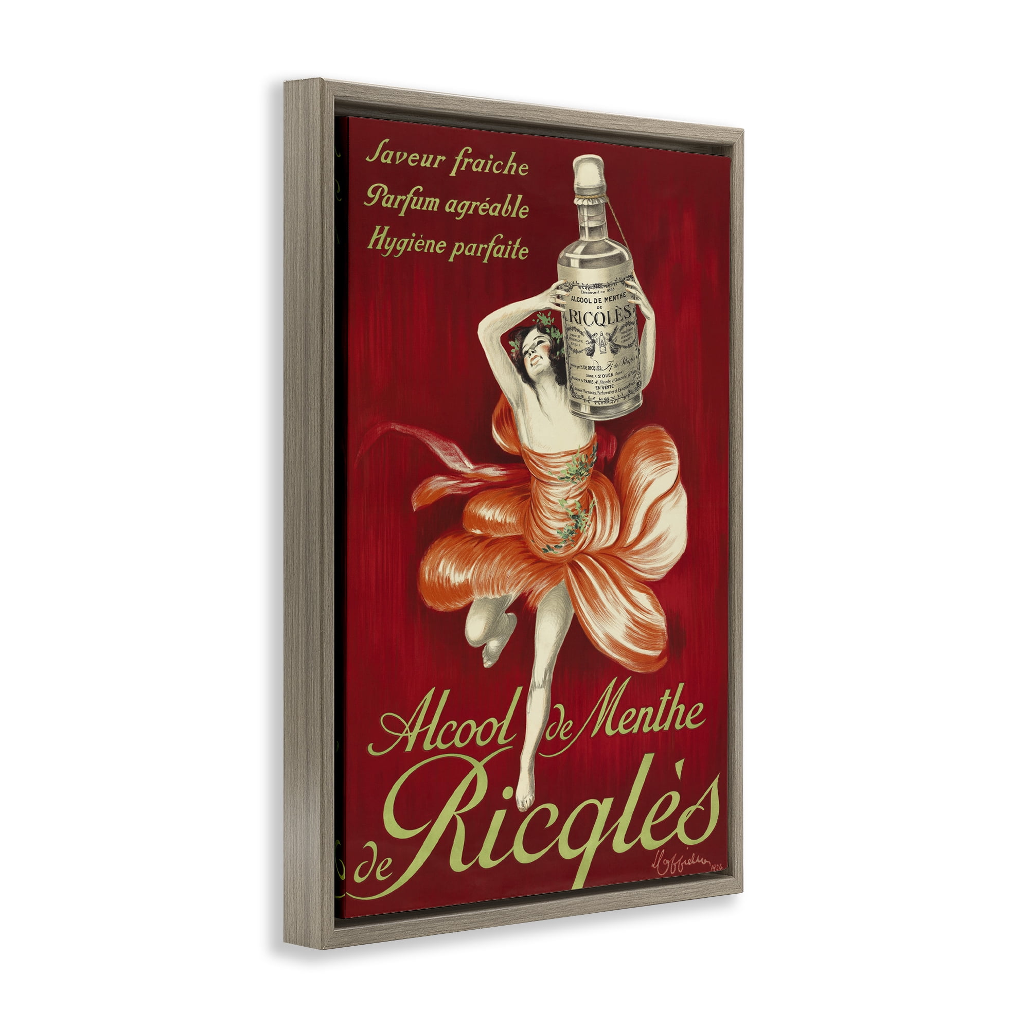Stupell Industries Vintage Herbal Remedy Advertisement Brown Framed Floater Canvas Wall Art, design by Leonetto Cappiello