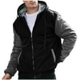 thumbnail image 2 of M-4X Big & Tall Jackets for Men Plus Size Fleece Lined Zip Up Hoodies & Sweatshirts with Pockets Long Sleeve Color Block Thermal Warm Outerwear Coats, 2 of 7