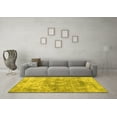 thumbnail image 3 of Ahgly Company Machine Washable Indoor Rectangle Abstract Yellow Contemporary Area Rugs, 7' x 10', 3 of 4