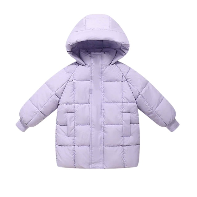 Kids Winter and Fall Down Jackets with Hood - Medium and Long Styles Warm Jacket