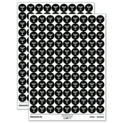 Menorah Hanukkah 200+ Round Stickers - Black - Gloss Finish - 0.50" Size