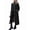Black, variant on Female Winter -Lined Midi Long Denim Jacket Casual Button Down Jean Trench Coat Medium Blue L