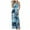 #343-Blue, variant on Roncen Women's Printed Overalls - Sleeveless Wide Leg Jumpsuit with Elastic Waist, Split Hem & Open Back Straps Design