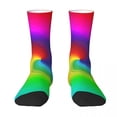 thumbnail image 3 of Swirl Art Socks Colorful Tie Dye Leisure Stockings Winter Anti Skid Women Men Socks High, 3 of 7