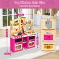 thumbnail image 4 of Wisairt Play Kitchen Set, 2.7FT Tall Kids Play Kitchen w/ Realistic Lights Sounds Simulation Spray for Toddlers Girls Boys Gift, Pink - 26x9.4x32.7in, 4 of 6