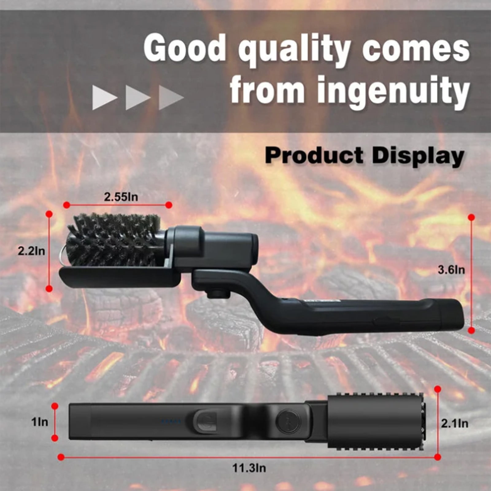 Electric Grill Brush for Outdoor Grill Rechargeable Electric Grill Cleaning Brush with Adjustable Head, Heat-Resistant Handle for Outdoor Grill Maintenance Electric Grill Cleaner