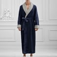 thumbnail image 2 of HBFAGFB Bathrobe Men Fall and Winter Leisure Padded Thickened Long Robe Pajamas Homewear Navy Size L, 2 of 5