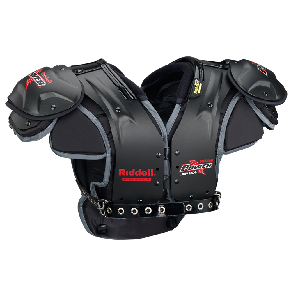 Riddell Power JPK + (Junior Varsity) Football Shoulder Pads, Black/Red