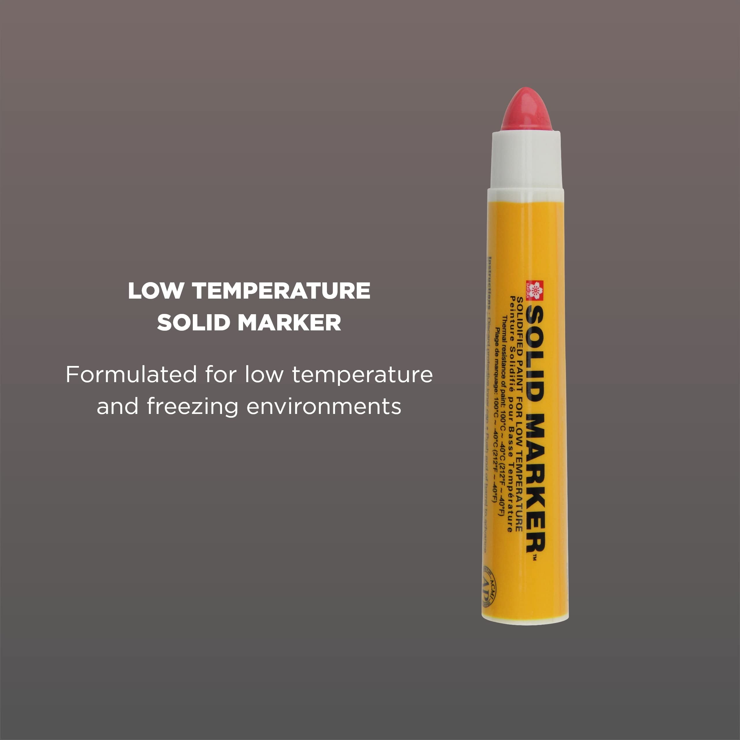 Sakura Mini Solid Paint Markers with Push Up Tip - Low Temperature Permanent Marker Pens - Window, Wood, & Glass Marker - 10 mm Tip - Red Paint - 12 Pack