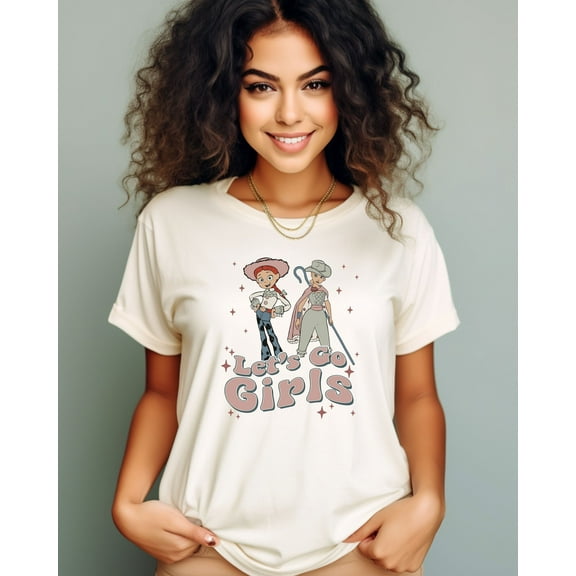 SEIKEMS Let's Go Girls Po Peep and Jessie Western Country Music Rodeo Southern Retro Long Live Cowboy Disneyland Shirt, Toy Story Howdy Yee Haw Tee