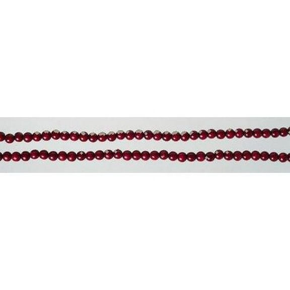 Kurt Adler Wooden Burgundy Bead Garland