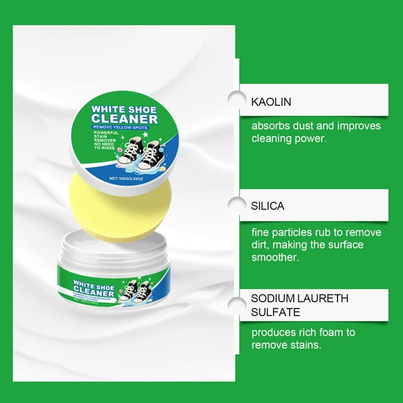 Ohufall Multi Purpose White Shoe Cleaner Paste No Clean Sneaker Cleaner Kit