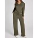 thumbnail image 4 of Conjuntos de Dos Piezas para Mujer, Cuello en V, Conjuntos Casuales A Juego, Ropa de Estar por Casa, Ropa de Otoño, Conjuntos de Viaje, Moda Verde M, 4 of 6
