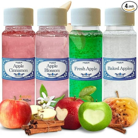 Apple Mix Concentrated 2.0 fl oz 4 Fragrances Pack, All Apple scents for Use in Water Vacuums like Hyla, Rainbow, Sirena, Diffusers, Aromatherapy