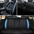 thumbnail image 6 of Maidao Car Seat Covers Leather Full Set for Chevrolet for Silverado3500 1998-Present 5 Seats Compatible Airbag Water Resistant Front Rear Cushion Protector with Headrest Black and Blue, 6 of 8