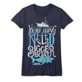 thumbnail image 1 of Jaws Typography Navy Junior Women's T-Shirt, 1 of 1