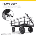 thumbnail image 3 of Gorilla Carts Towable Steel Utility Cart w/ Removable Side Panels, 1200 lb Capacity, Black, 3 of 6